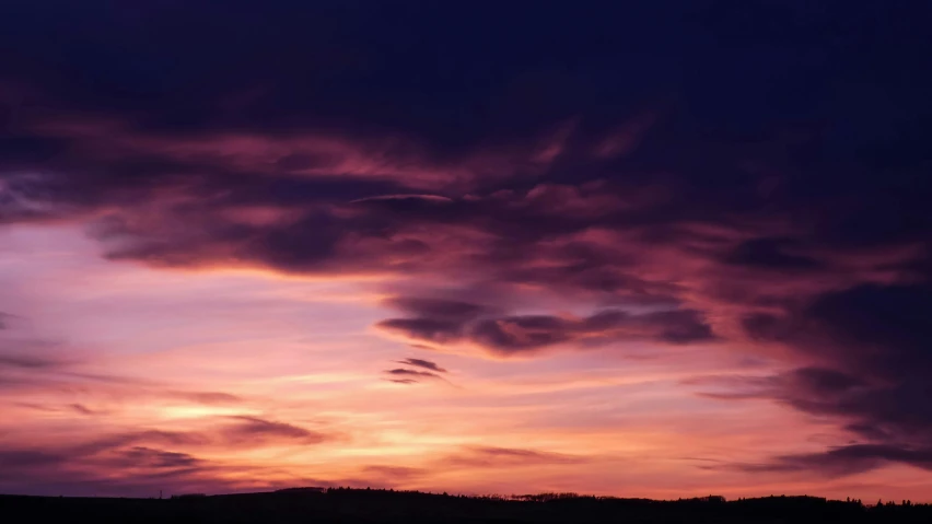 a sky that has some clouds in it, by Ian Fairweather, pexels contest winner, romanticism, purple sunset, dramatic reddish light, panorama, goodnight