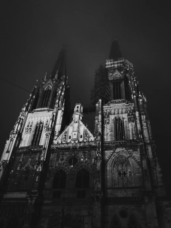 gothic gothic gothic gothic gothic gothic gothic gothic gothic gothic gothic gothic gothic gothic gothic gothic gothic gothic, a black and white photo, by Sebastian Spreng, unsplash contest winner, foggy neon night, interplanetary cathedral, looming over you