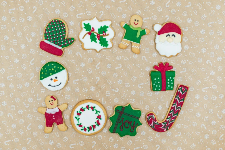 christmas cookies arranged in the shape of a circle, a portrait, inspired by Ernest William Christmas, pexels, folk art, a green, fun - w 704, panel, diecut