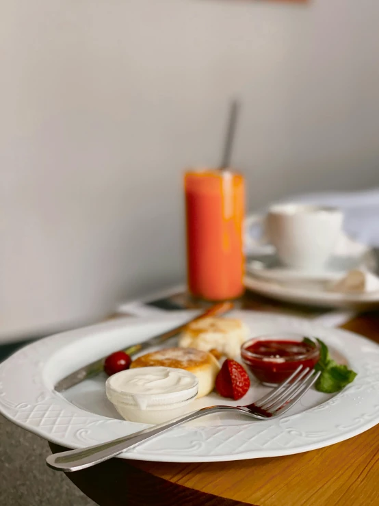 a close up of a plate of food on a table, by Adam Marczyński, morning time, high quality image, trending photo, thumbnail