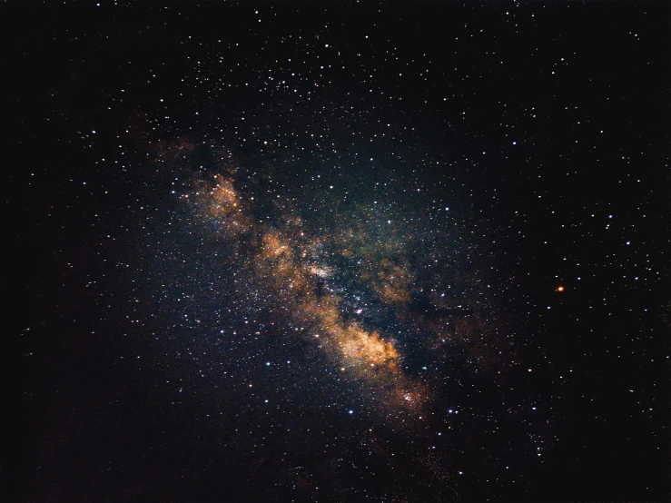 the milky in the night sky, an album cover, by Thomas Bock, pexels, space telescope, very grainy, brown, black