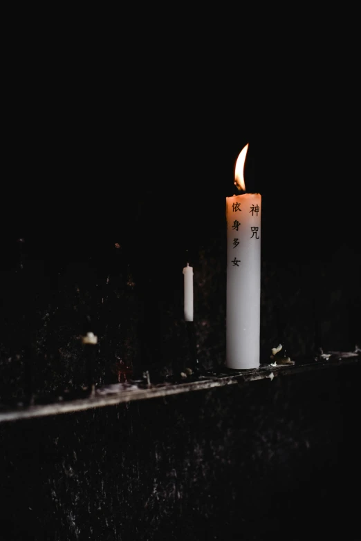 a lit candle sitting on top of a window sill, a black and white photo, unsplash, minimalism, near a japanese shrine, taiwan, walk in a funeral procession, background image