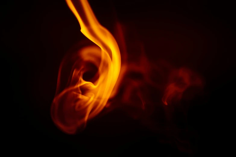 a close up of a fire in the dark, by Daniel Lieske, pexels, digital art, tiny firespitter, today\'s featured photograph 4k, ilustration, fumes