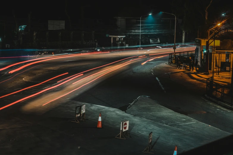 a city street filled with lots of traffic at night, pexels contest winner, drifting around a corner, speed lines, thumbnail, flattened