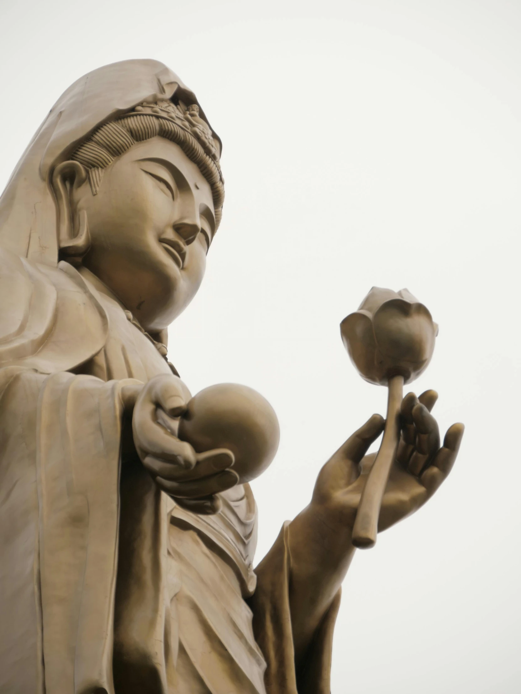 a statue of a woman holding a flower, a statue, by Shen Quan, unsplash, holding a holy symbol, avatar image, image