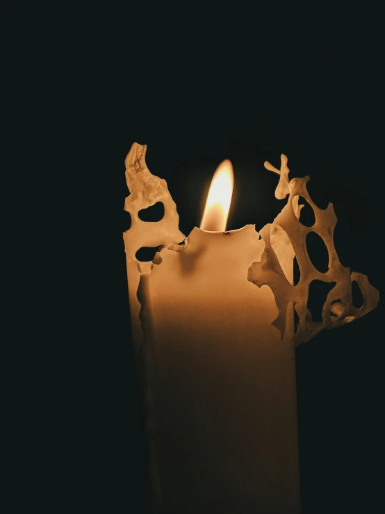 a candle that is lit in the dark, ghostly silhouettes, profile image, white ribbon, multiple stories