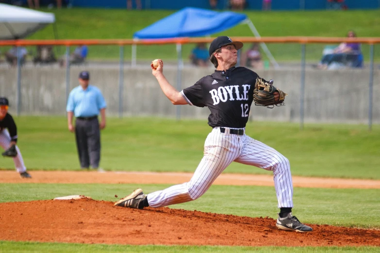 a baseball player pitching a ball on top of a field, booru, tyler west, battle, profile image