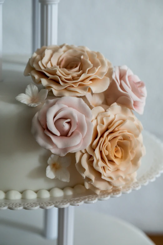 a close up of a cake with flowers on it, carefully crafted, award-winning crisp details”, rose, handcrafted