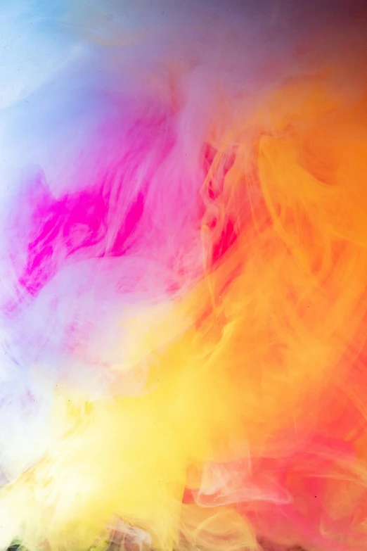 a close up of a colorful cloud of smoke, inspired by Kim Keever, pexels, lyrical abstraction, pink and orange, happy colours, color portrait, colorful computer screen