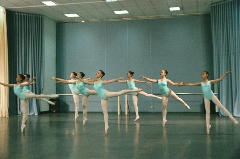 a group of ballerinas in a dance studio, inspired by Fei Danxu, arabesque, 2 0 0 0's photo, 15081959 21121991 01012000 4k, sao paulo, low quality photo