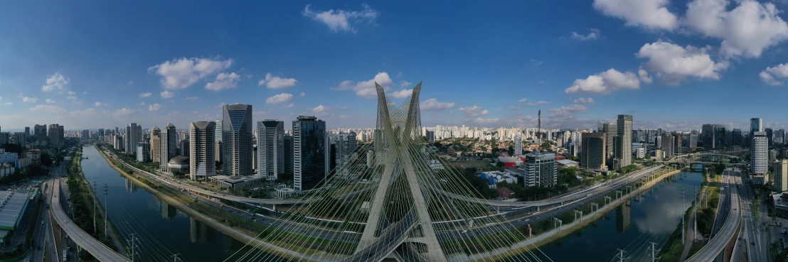 a view of a city from the top of a bridge, icaro carvalho, 4k photo gigapixel, calatrava, slide show