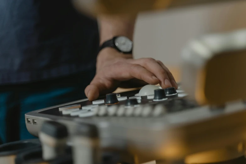 a close up of a person playing a musical instrument, quixel mixer, avatar image, documentary photo, holding controller