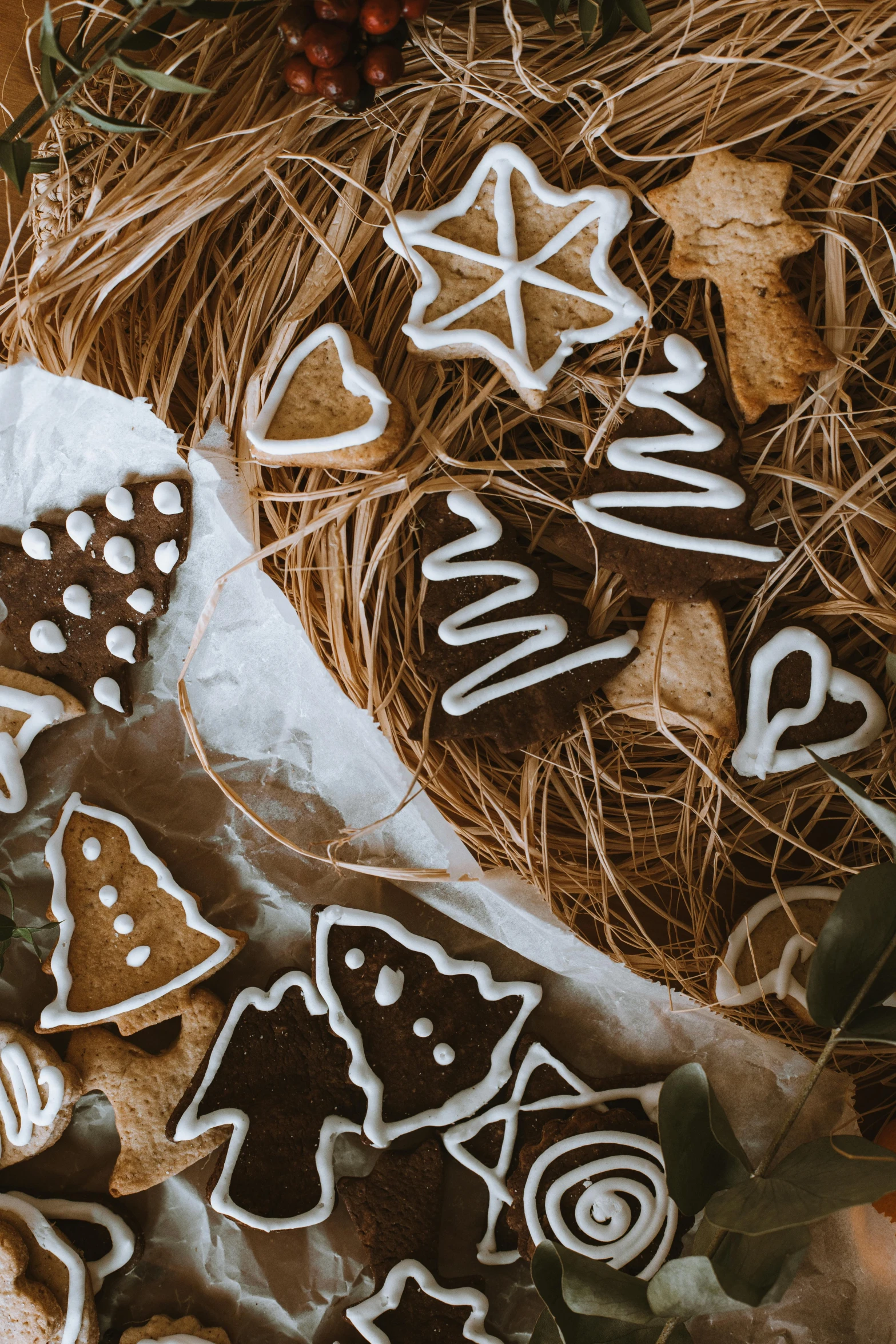 a bunch of cookies sitting on top of a table, pexels contest winner, baroque, thatched roofs, organic ornaments, thumbnail, glossy surface