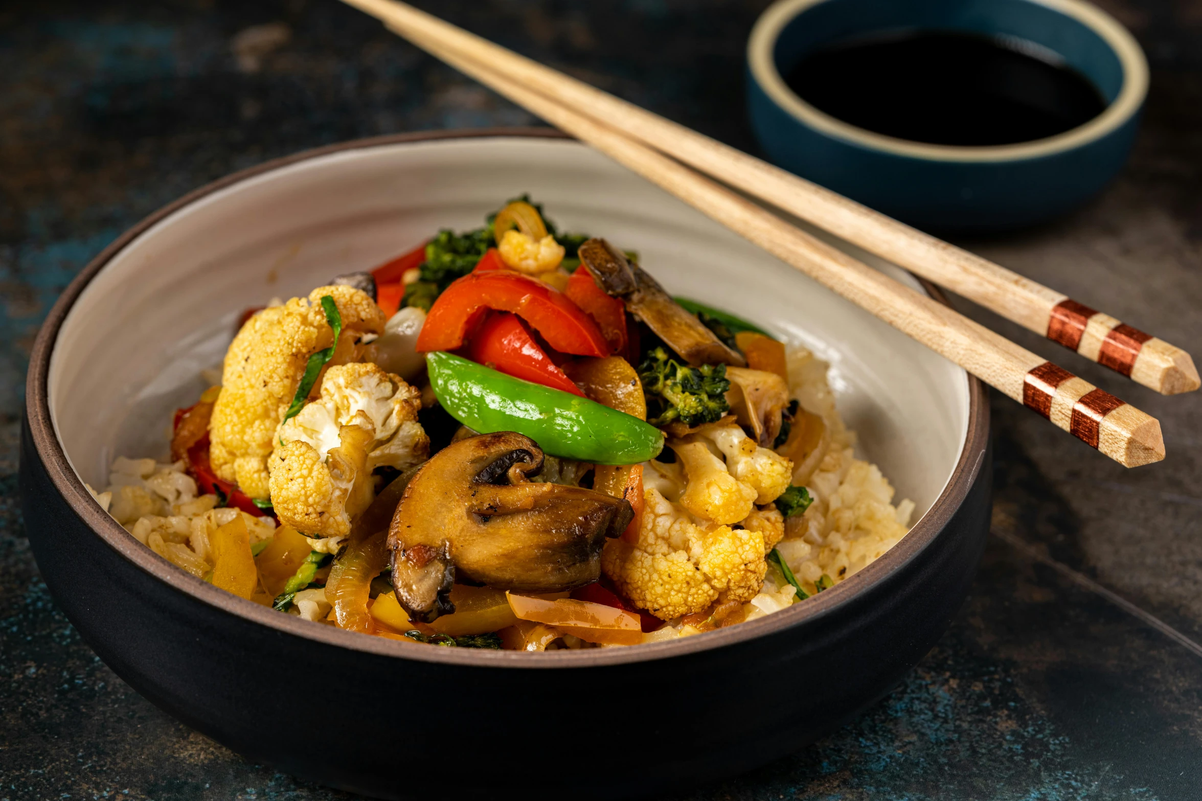 a close up of a bowl of food with chopsticks, inspired by Li Di, confident holding vegetables, portrait image, listing image, thumbnail