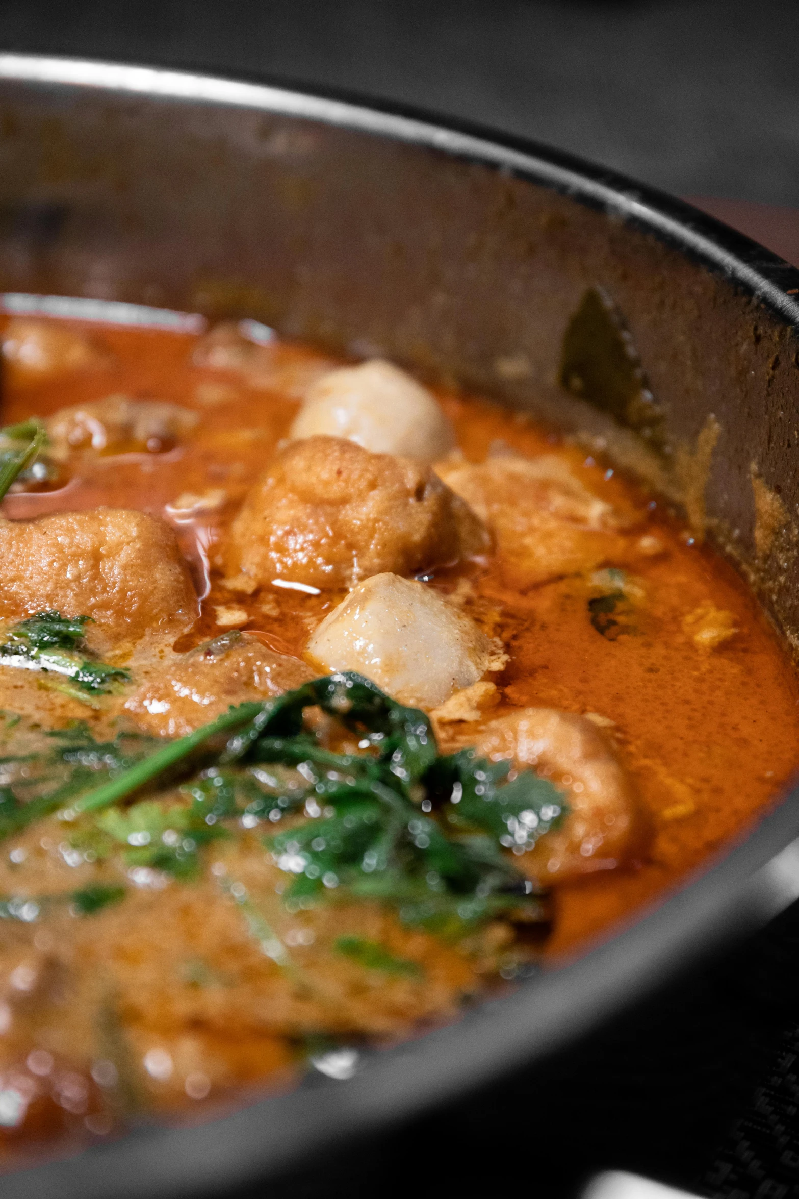 a close up of a pot of food on a stove, 王琛, square, gushy gills and blush, medium shot angle