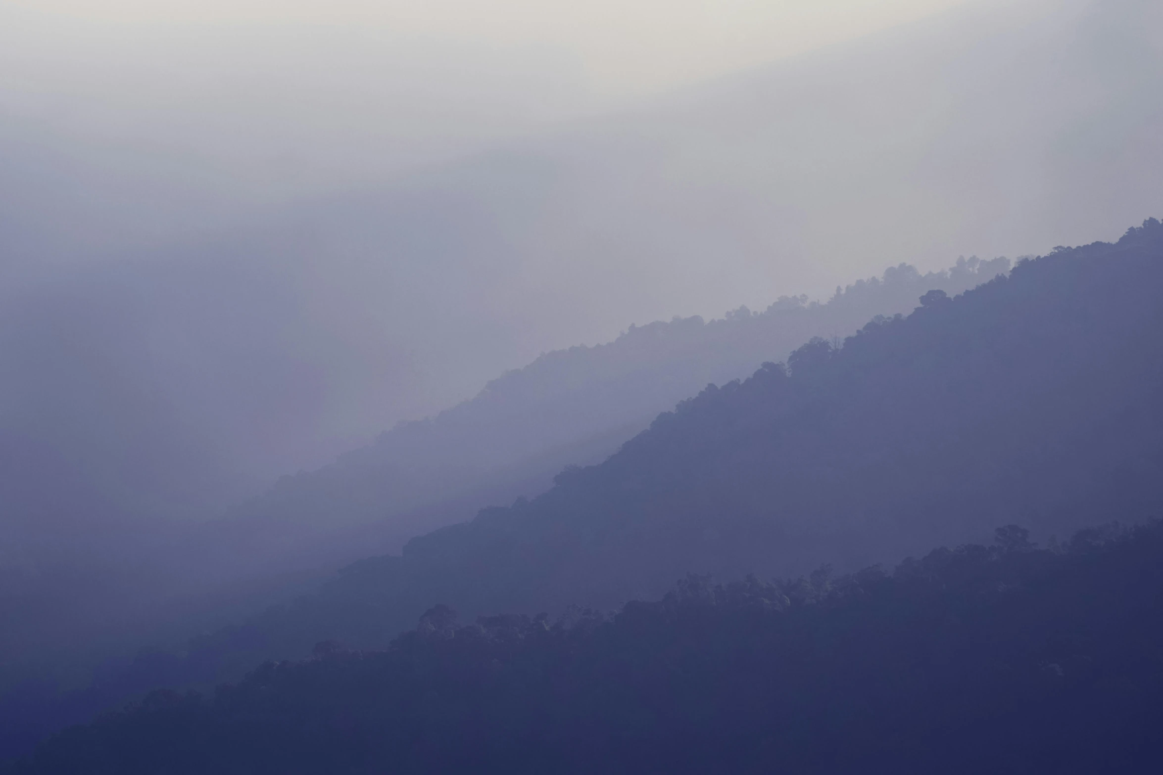 there is a plane that is flying in the sky, by Peter Churcher, pexels contest winner, sumatraism, layered fog, shades of purple, hillside, late afternoon light