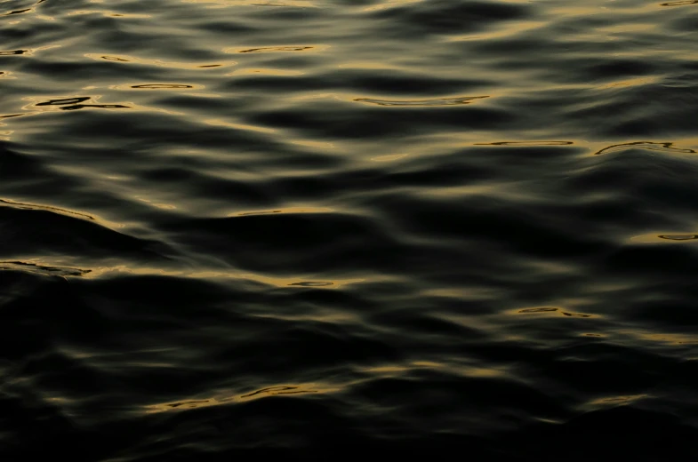 a close up of a body of water with waves, inspired by Andreas Gursky, unsplash, tonalism, dark golden light night, ignant, alessio albi, high contrast hyperrealism 8k