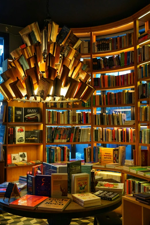 a room filled with lots of books next to a window, complex lights, tourist destination, shafts of lighting, reading