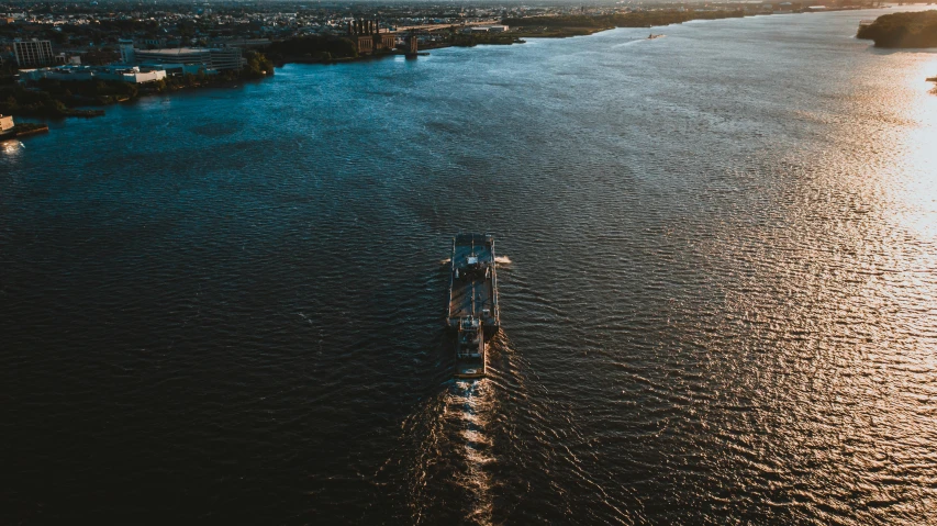 a large body of water with a boat in it, pexels contest winner, peter the great, looking down on the camera, hull, thumbnail