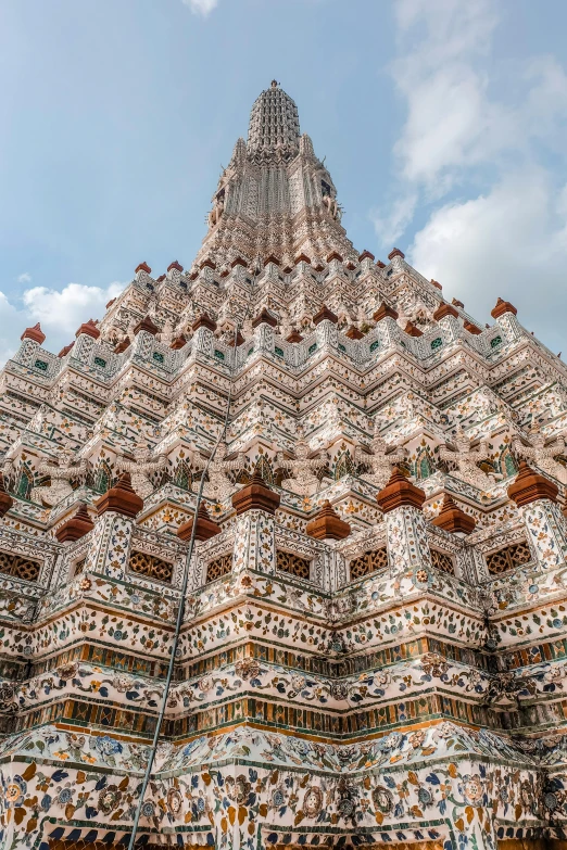 wat phra kaew temple in bangkok, thailand, inspired by Adolf Wölfli, lead - covered spire, tiles, grey, brown