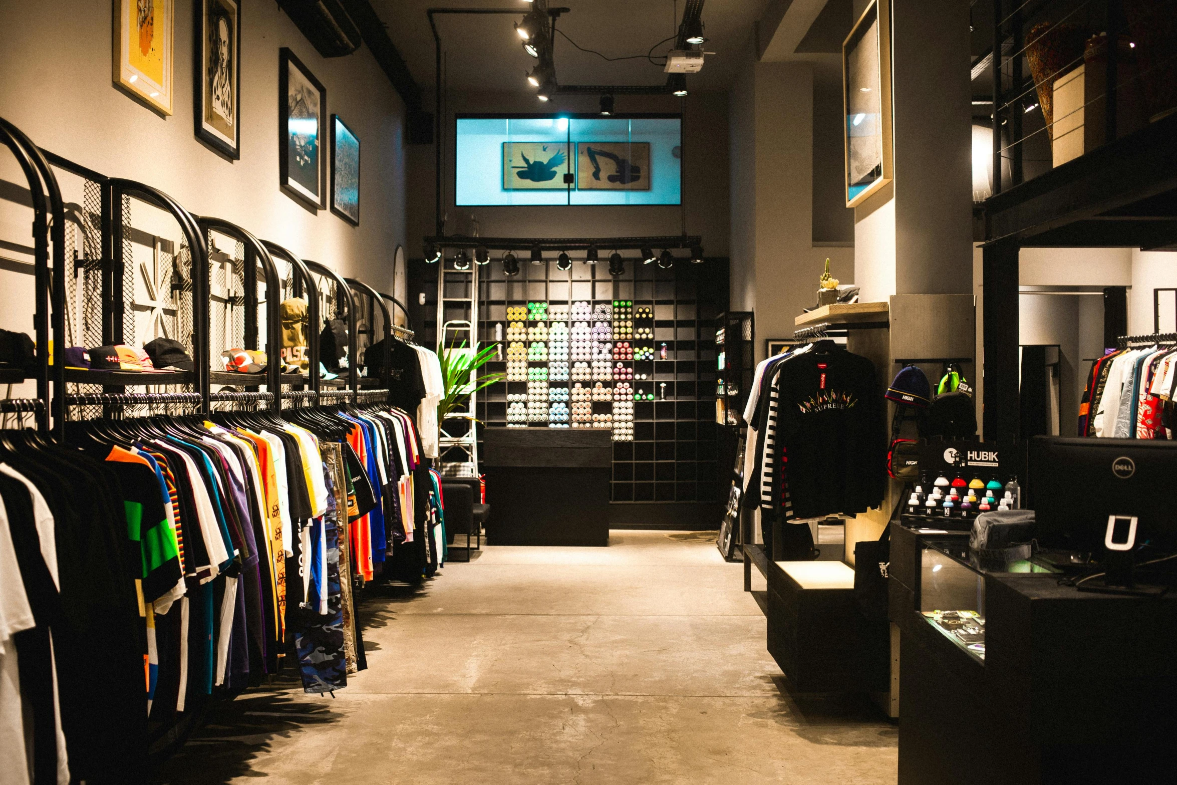 a clothing store filled with lots of clothes, unsplash, lyco art, outlive streetwear collection, ocean dept, new balance pop up store, majestic masterpiece