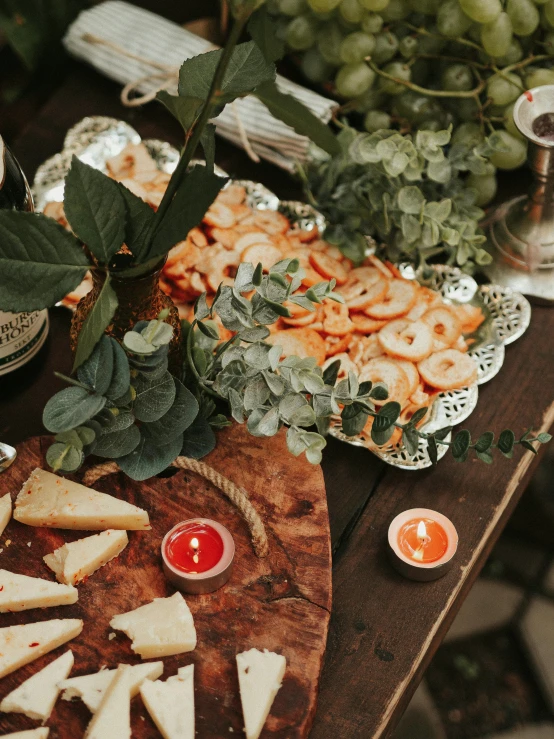 a table that has a bunch of food on it, unsplash, renaissance, lush foliage, high quality photo, orange details, full frame image