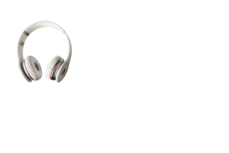 a pair of headphones sitting on top of each other, pixabay, minimalism, meme template, ( ( dark green, white minimalistic background, banner