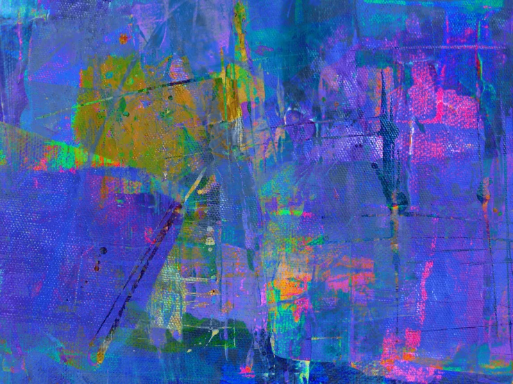 an abstract painting with blue and purple colors, inspired by Richter, digital art - n 9, multicoloured