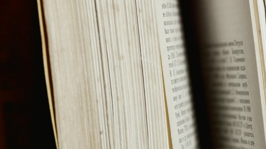 an open book sitting on top of a wooden table, by David Simpson, unsplash, realism, macro detail, profile close-up view, on vellum, book shelf