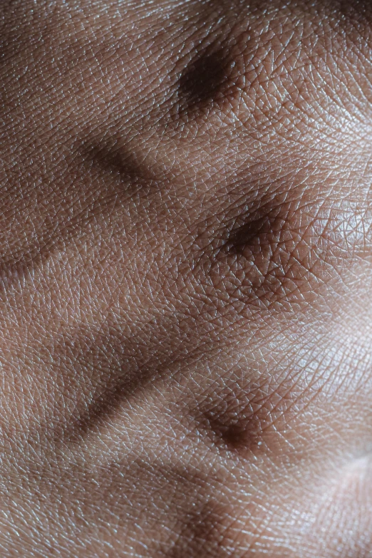 a close up of a person's face with wrinkles, by artist, visible stomach, ebony skin, bump in form of hand, smooth scales