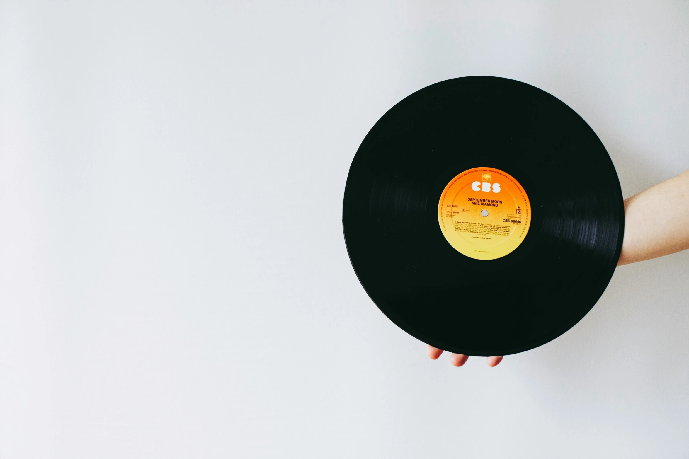 a person holding a vinyl record in their hand, pexels contest winner, on a white table, 15081959 21121991 01012000 4k, instagram post, plain background