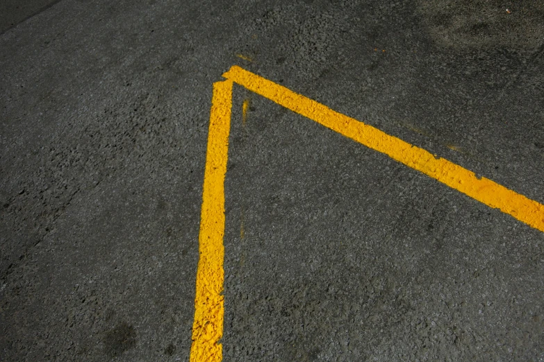 a red fire hydrant sitting in the middle of a parking lot, an album cover, by Thomas Häfner, unsplash, postminimalism, yellow and charcoal, large triangular shapes, ultra - detailed, square