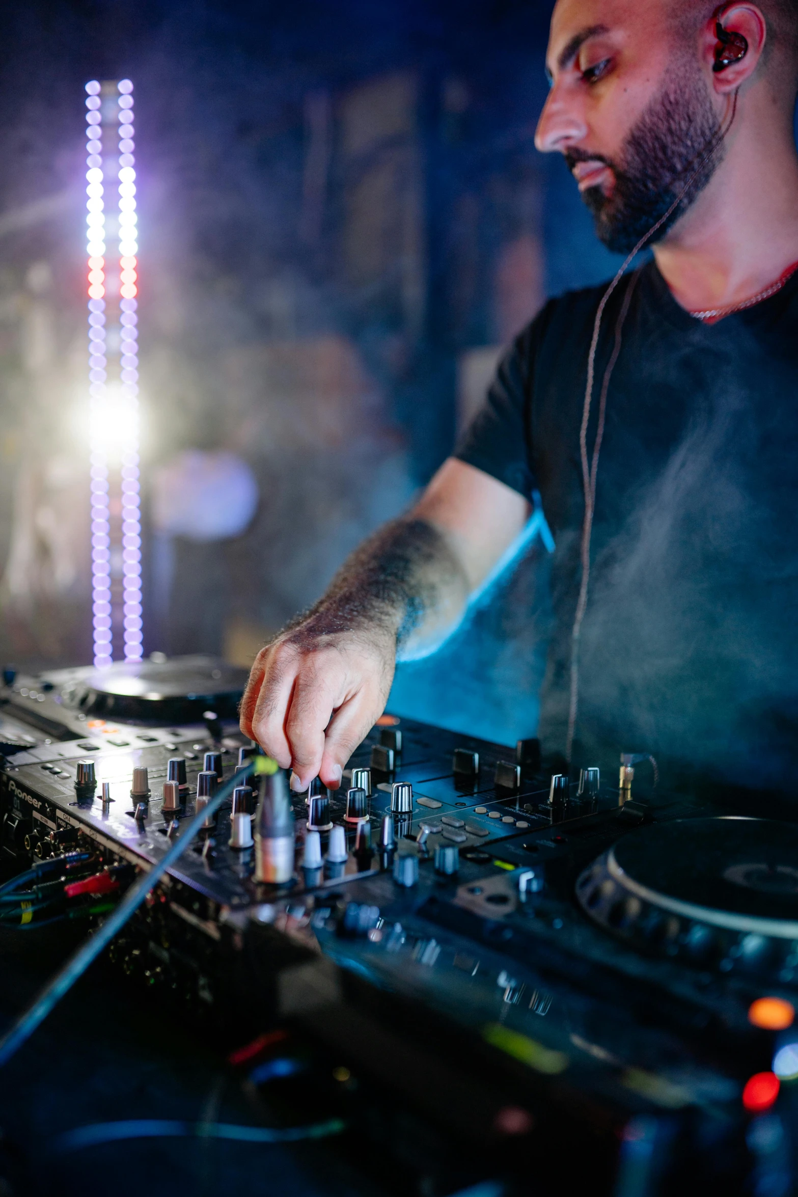 a man that is playing some kind of music, pexels, wonderful techno party, profile image, bartending, centered shot