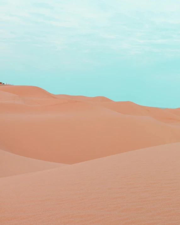 a person riding a horse in the desert, inspired by Scarlett Hooft Graafland, unsplash contest winner, hurufiyya, in shades of peach, sand piled in corners, shades of pink and blue, completely empty