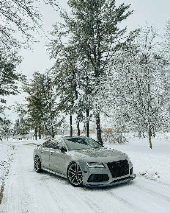 a car driving down a snow covered road, 🚿🗝📝, dressed in a gray, posing, outdoor photo