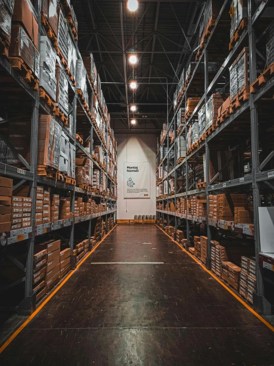a large warehouse filled with lots of boxes, pexels contest winner, worksafe. instagram photo, plain background, thumbnail, light and dark