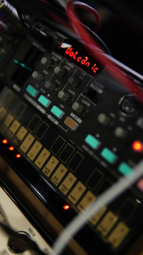 a close up of some electronic equipment on a table, an album cover, by John Covert, unsplash, 15081959 21121991 01012000 4k, close up of lain iwakura, control panels, brown