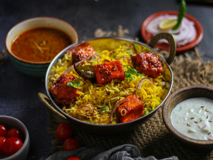 a close up of a bowl of food on a table, pexels contest winner, hurufiyya, of indian princess, square, kebab, background image