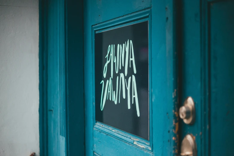 a close up of a door with a sign on it, by Julia Pishtar, award winning shopfront design, vanara, author zima blue, neon standup bar