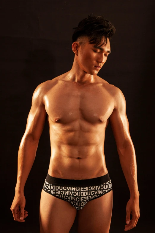 a man in underwear posing for a picture, inspired by Russell Dongjun Lu, close up half body shot, ngai victo and dougherty patrick, profile pic, taken in the late 2010s