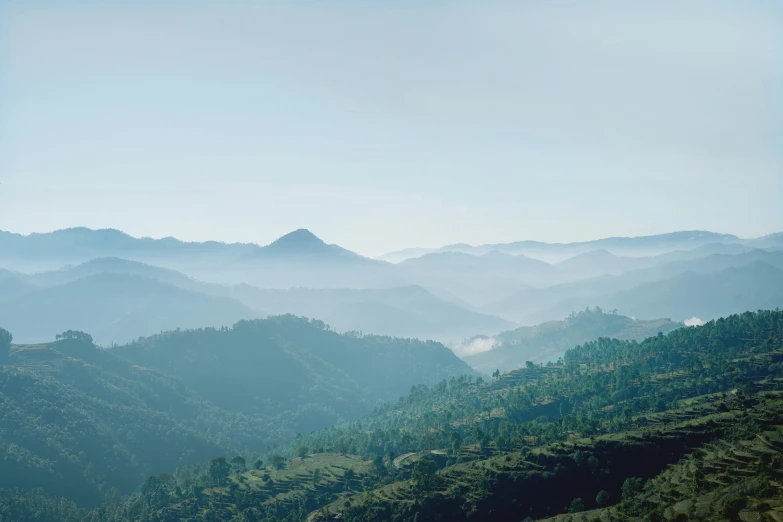 a view of the mountains from the top of a hill, an album cover, unsplash contest winner, sumatraism, john pawson, uttarakhand, 2 5 6 x 2 5 6 pixels, malibu canyon