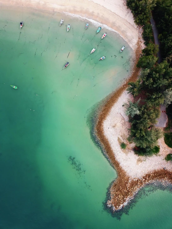 a large body of water next to a sandy beach, pexels contest winner, taking from above, manly, green colours, thumbnail