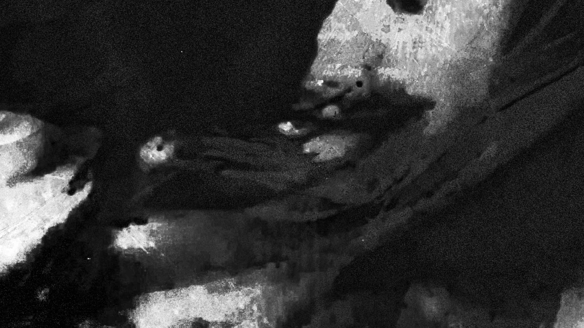 a black and white photo of a teddy bear, inspired by Eugène Carrière, lyrical abstraction, closeup of face melting, digital oil on canvas, acid rains. the sacred nipple, legs visible