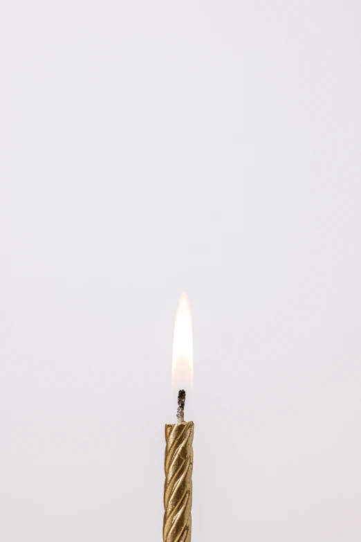 a birthday cake with a lit candle on top of it, by Awataguchi Takamitsu, minimalism, morning. hyperrealism, flame everywhere, white background!!!!!!!!!!, ignant