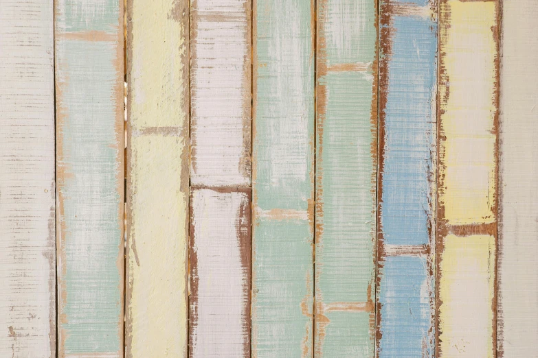 a close up of a wooden wall with peeling paint, inspired by Richter, pastelle colors, of bamboo, shutters, demur