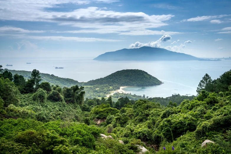 a large body of water surrounded by trees, unsplash contest winner, sumatraism, hills and ocean, shenzhen, lush greens, dezeen