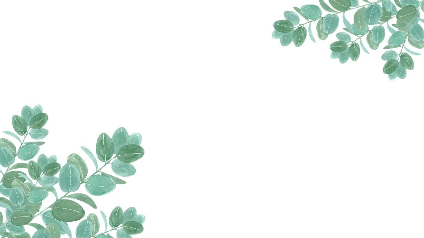 a watercolor painting of green leaves on a white background, a minimalist painting, trending on pixabay, corporate animation style, flat vector, corner office background, background image