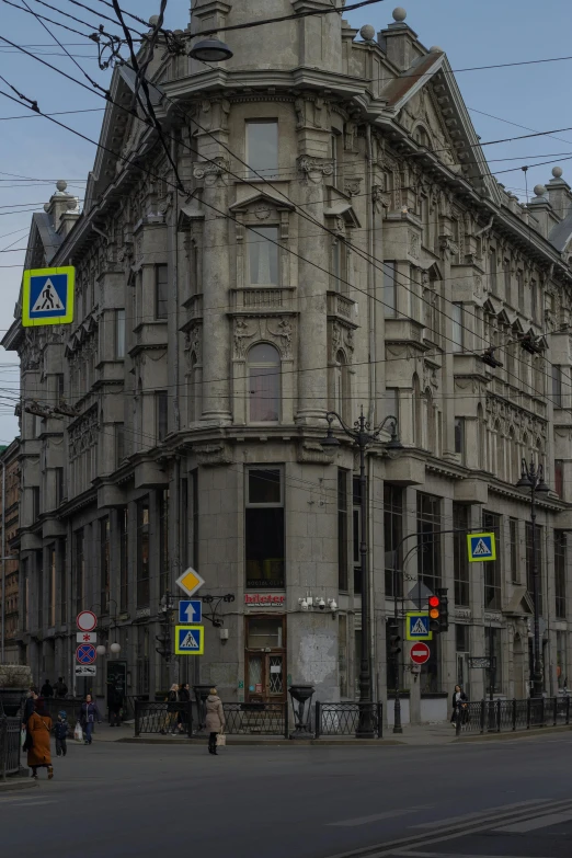 a tall building sitting on the side of a street, saint petersburg, the store, national geograph, 4 k masterpiece