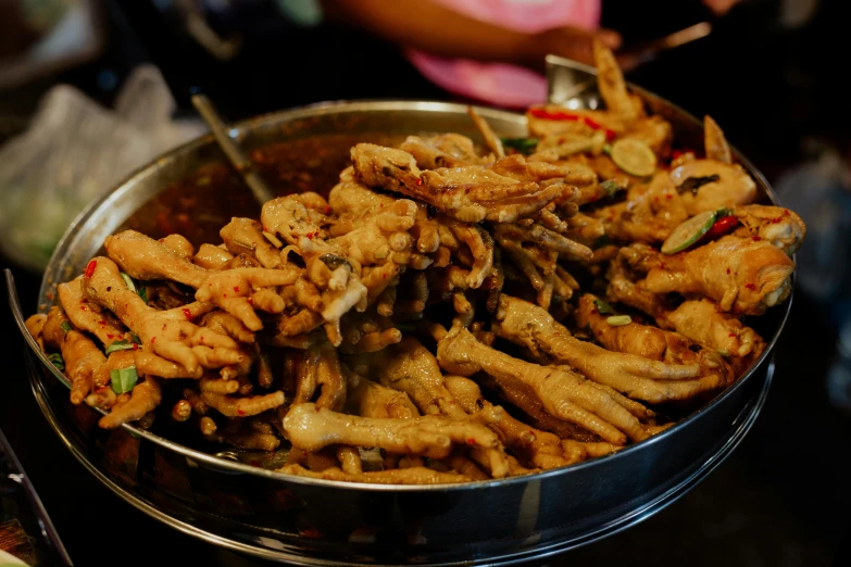 a close up of a bowl of food on a table, hurufiyya, many fingers, chicken, 15081959 21121991 01012000 4k, deep fried