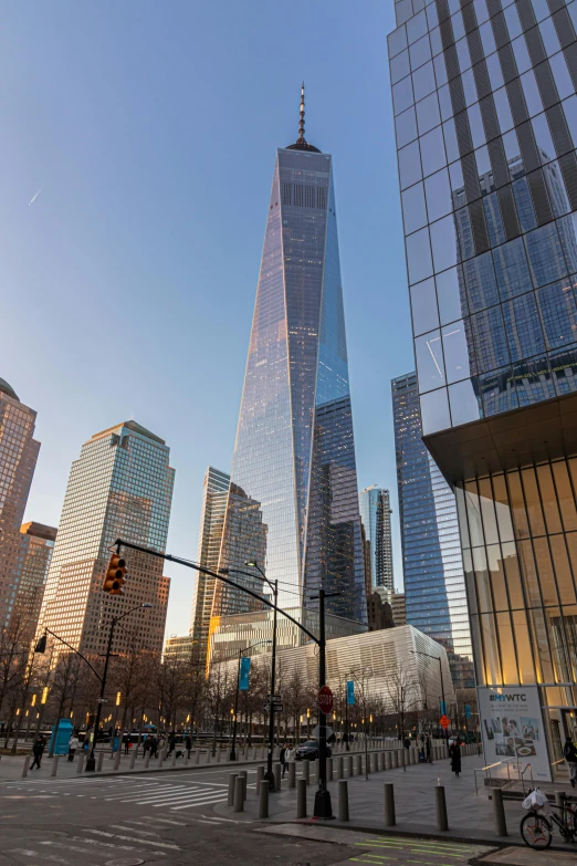 a city street filled with lots of tall buildings, world trade center twin towers, 4k photo”, full of clear glass facades, daniel libeskind